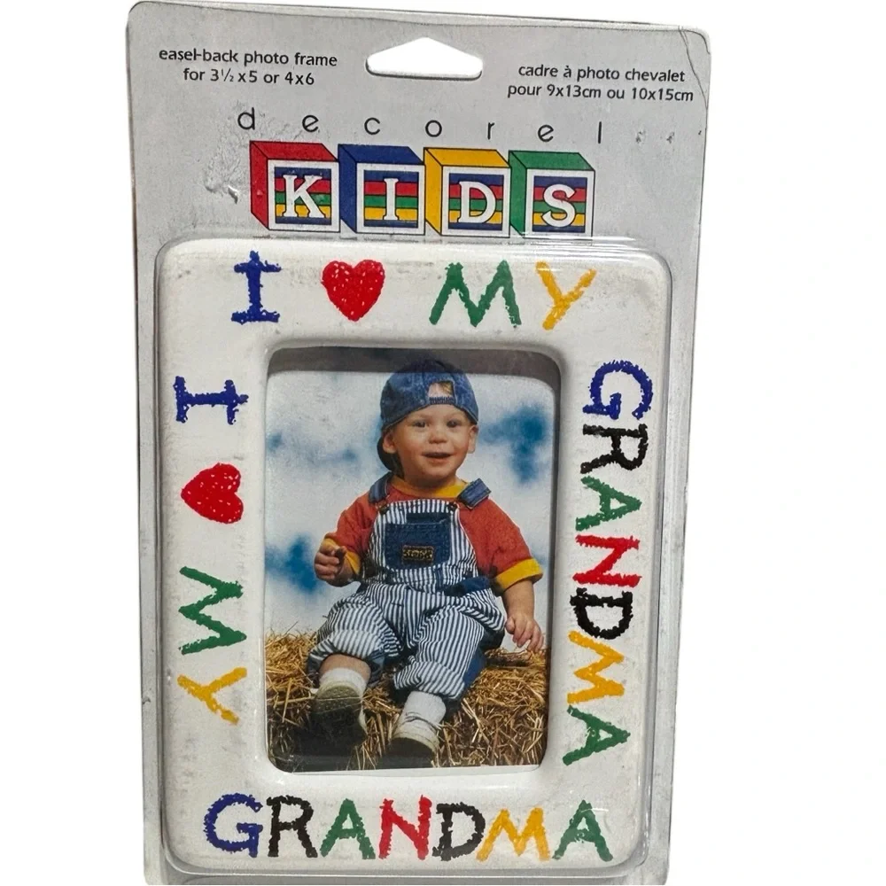Vintage I love my grandma ceramic colorful Mother’s Day 6"x4" 90s - Picture 2 of 9